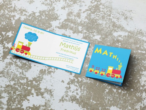 geboortekaartje speelgoedtrein mathijs