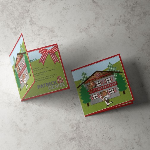 Trouwkaartje van stof